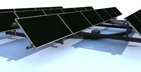 Sistema para que las placas fotovoltaicas giren siguiendo al Sol. (Foto: Genera 09)